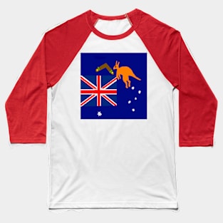 Sporty Australian Design om Red Background Baseball T-Shirt